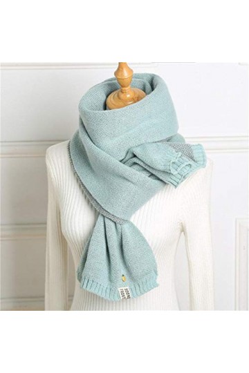 DMAI Solide Hiver écharpe tricoté Cachemire Femmes Pashmina Chaud Dame épais châle écharpe Automne Couverture châles, 5 Bleu 