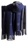 GFM® Châle très doux en texture cachemire pour lautomne et lhiver - Les abeilles -BESHL-Bees Navy Bleu