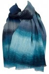 Purple Possum® Écharpe rayée pour femme Motif rayures colorées Grand format Pashmina Wrap, bleu, L