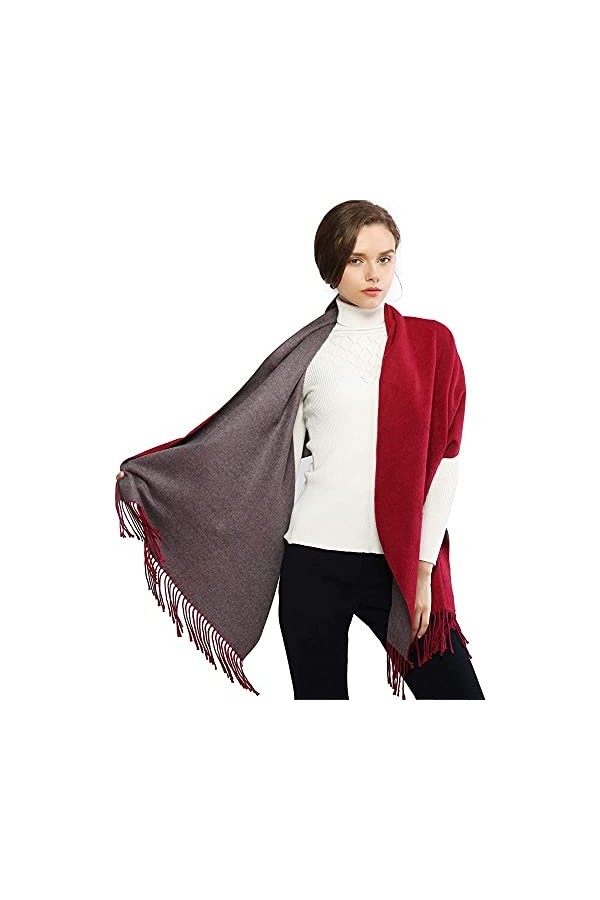 SAGACE écharpe cachemire femme châle épais et chaud à la mode avec pompons couverture Pashmina de qualité Cachemire hiver rév