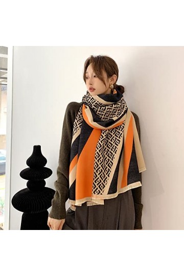 WYCSDD Femmes Hiver écharpe châle Pashmina Cachemire écharpes Chaudes Dames Couverture épaisse Impression Femme Conception ét