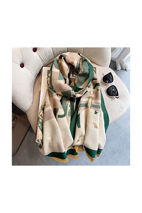 WYCSDD Lady Design Glands Pashmina Écharpe en Cachemire dhiver Chaud Femmes Nouveaux Châles Épais Wraps Imprimer Couverture 