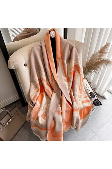 WYCSDD Écharpe en Cachemire dhiver Chaud Femmes Nouveaux Châles Épais Wraps Lady Design Imprimer Mode Glands Pashmina Couver