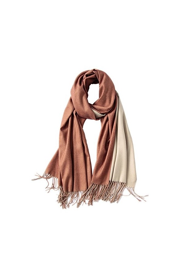 Rojeam Super Doux Pashmina Double Couleur Pashmina Tassel Châle Wrap Hiver Écharpe Larges et Plus Longues Foulards De Noël Ca