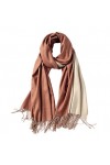 Rojeam Super Doux Pashmina Double Couleur Pashmina Tassel Châle Wrap Hiver Écharpe Larges et Plus Longues Foulards De Noël Ca