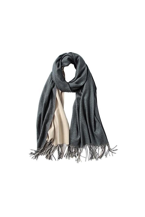 Rojeam Super Doux Pashmina Double Couleur Pashmina Tassel Châle Wrap Hiver Écharpe Larges et Plus Longues Foulards De Noël Ca
