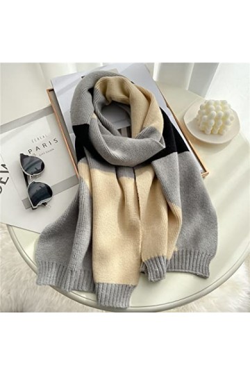 UKKO Foulard Châle Tricoté Longue Écharpe Femme Hiver Chaleur Chaud Pashmina Châle Enveloppe Étroite Cachemire Épaisses Échar