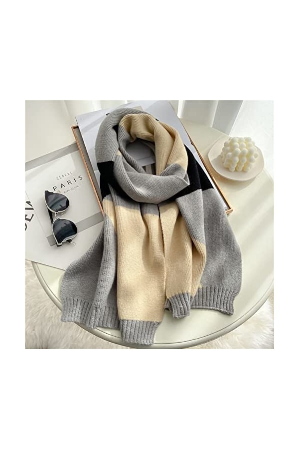 UKKO Foulard Châle Tricoté Longue Écharpe Femme Hiver Chaleur Chaud Pashmina Châle Enveloppe Étroite Cachemire Épaisses Échar