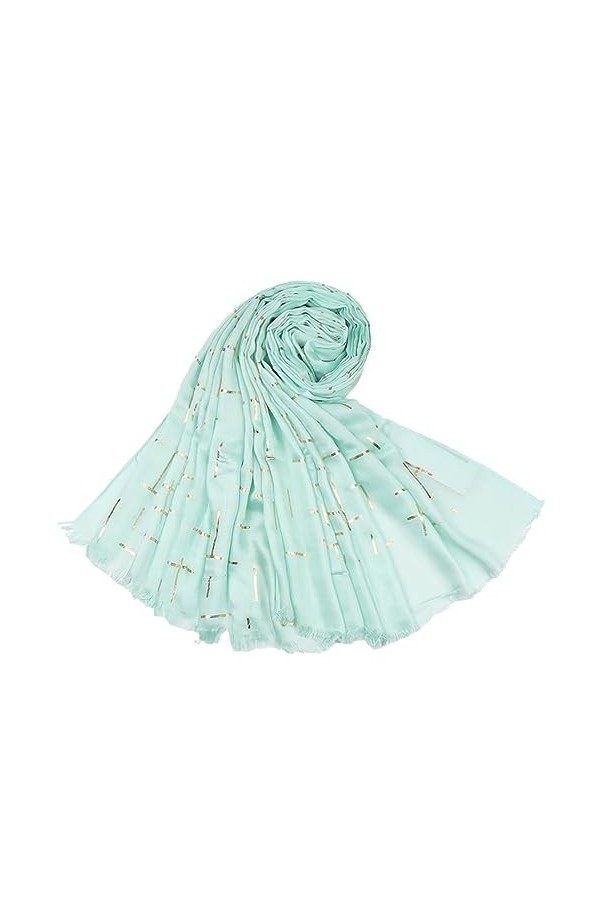 Écharpe Châle En Viscose À Franges Géométriques Dorées Pour Femmes Pashminas Stole Hijab Musulman