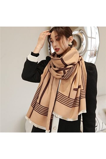 WYCSDD Nouveau Hiver Chaud Cachemire Pashmina Femmes Écharpe Hijab De Luxe Épais Gland Châle Et Wrap Couverture Poncho Étoles
