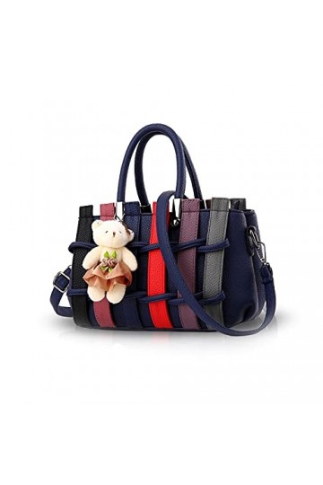 NICOLE&DORIS Femmes Mode Sac à Main coloré Crossbody épaule Sac fourre-Tout Sac à provisions poignées Longues PU pour Dames