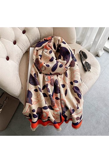 WYCSDD Écharpe dhiver pour Femmes châles Envelopper Impression de Mode Chaud épais Cachemire Foulard Dame Pashmina Femme Ban