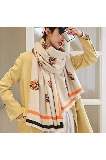 WYCSDD Femmes Hiver Chaud Pashmina Écharpe Épaisse Impression Couverture Châle Wrap Hijab Foulard Poncho, 02