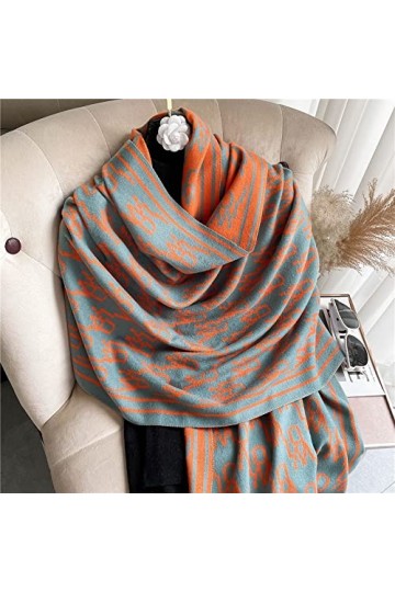 WYCSDD Écharpe en Cachemire épais et Chaud pour Femmes, Impression de Couverture à Double Face, châle et enveloppes Tessel Pa