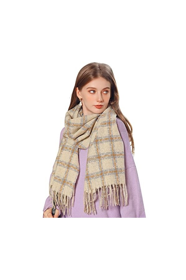 LumiSyne Écharpe Tartan Châle En Cachemire Pour Femmes Hommes Design à Carreaux Plaid Coloré Écharpe Pashmina Avec Gland Hive