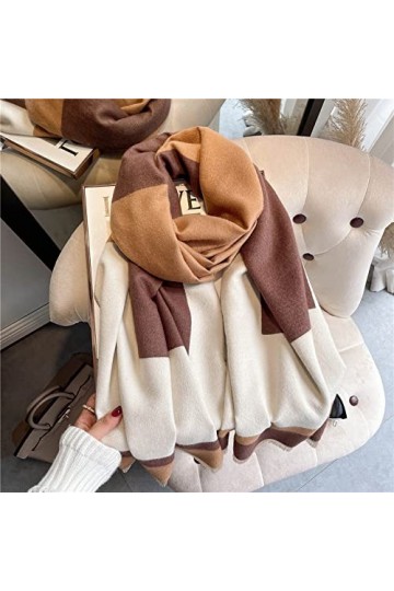 WYCSDD Nouveau Hiver Chaud écharpe Femmes Cachemire imprimé épais Pashmina Couverture châle enveloppes avec étoles à Pampille