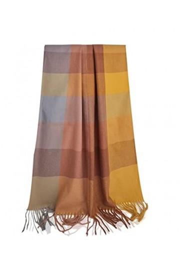 GLORIS Écharpe chaude en cachemire pour femmes Automne/Hiver Carreaux Châle/XL Étole Châle Chaud Pashmina Étole 180 x 70 cm, 
