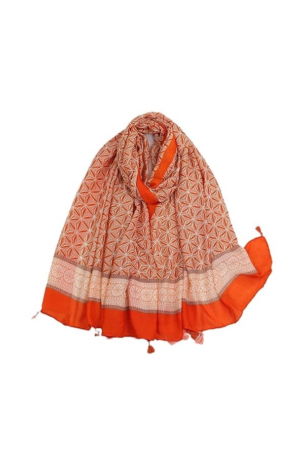 Femmes Mode Ethnique Floral Gland Viscose Écharpe Imprimer Doux Châles Et Wraps Pashmina Musulman Hijab Caps