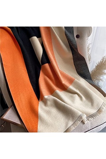 WYCSDD Épais Winer Écharpe Hijab Femmes Imprimer Cachemire Chaud Pashmina Conception Châle Wraps Neckercheif 180 * 65Cm, 03