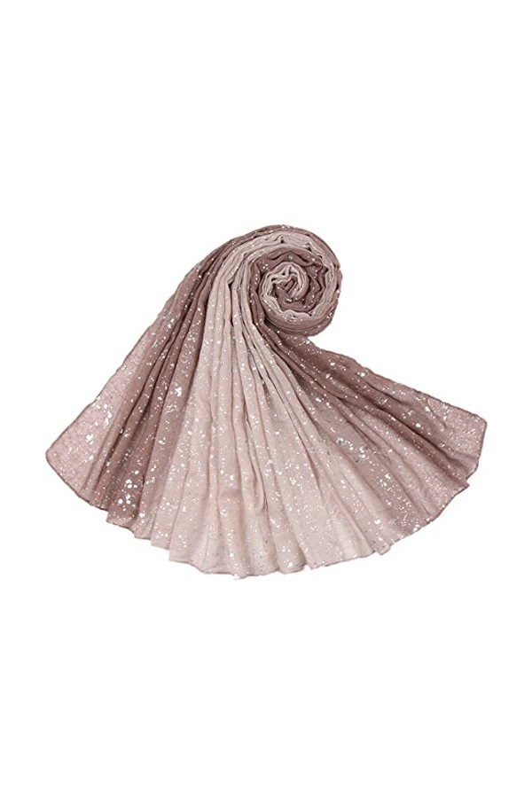 Mode Ombre Deux Tons Paillettes Dégradé Viscose Châle Écharpe Femmes Bling Wrap Pashmina Étole Musulman Hijab Snood