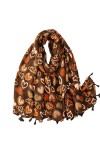 Coton Viscose Foulards Femmes Géométrique Floral Gland Châles Musulman Pashmina Wraps
