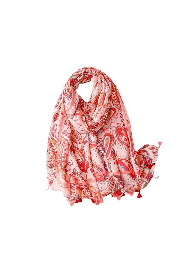 Femmes Mode Floral Tassel Viscose Châle Écharpe Lady Wrap Pashmina Stole Musulman Hijab