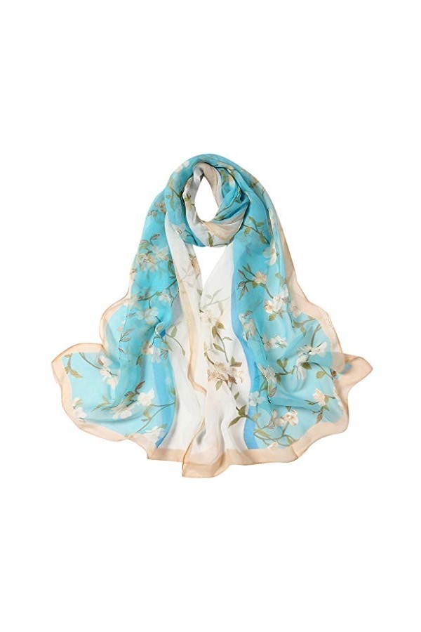Cusstally Écharpes for Femmes Écharpe avec Pom Châle Pashmina Wrap Écharpes Longues Femmes Écharpe Étole Impression Écharpe É