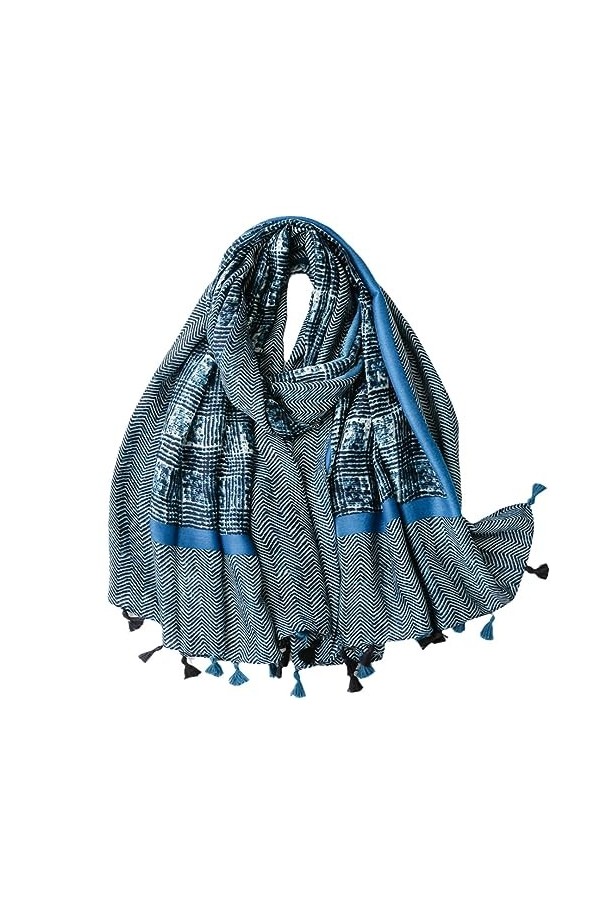 Hiver Mode Contraste Plaid Gland Viscose Châle Écharpe Pashmina Étole Musulman Hijab