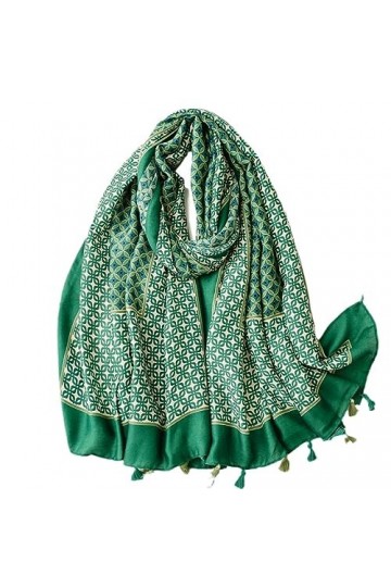 Automne Mode Bohême Géométrique Gland Viscose Châle Écharpe Dame Pashmina Étole Musulman Hijab