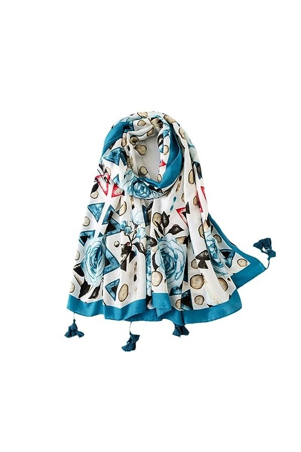 Mode Floral Gland Viscose Châle Écharpe Imprimer Doux Pashmina Étole Musulman Hijab