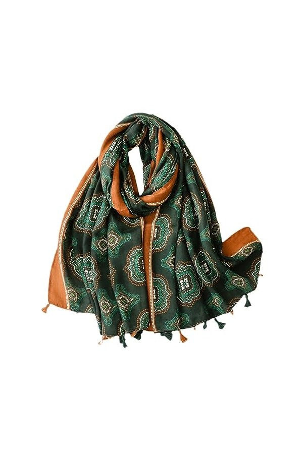 Écharpe Épaisse Dhiver Gland Floral Viscose Châle Wrap Pashmina Stole Hijab Musulman