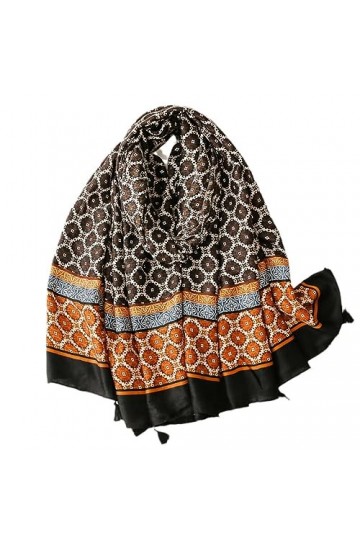 Hiver Épais Écharpe Bohème Ethnique Floral Gland Viscose Châle Wrap Pashmina Étole Musulman Hijab