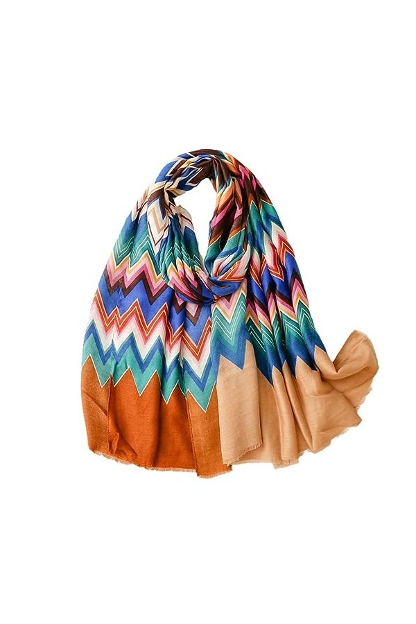 Mode Ombre Vague Rayé Frange Viscose Châle Écharpe Dame Wrap Pashmina Étole Musulman Hijab