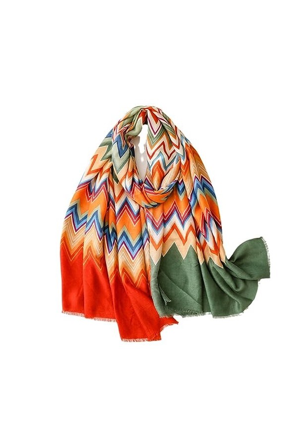 Mode Ombre Vague Rayé Frange Viscose Châle Écharpe Dame Wrap Pashmina Étole Musulman Hijab