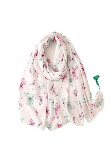 Belle Animal Rose Papillon Volant Motif Gland Viscose Châle Écharpe Dame Bandeau Pashmina Étole Musulman Hijab