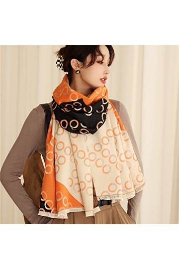 WYCSDD Écharpe en Cachemire Hiver Femmes Pashmina Châle Couverture Chaude Wraps Femme Foulard Marque Épais Écharpes Hijab, 01