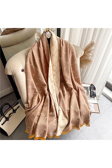 WYCSDD Cachemire Écharpe Chaude Châle Femmes Imprimer Pashmina Neckerhcief Épaisse Couverture dhiver Hijab Enveloppe Foulard