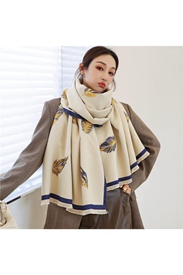 WYCSDD Épais Chaud Hiver Écharpe Conception Imprimer Femmes Cachemire Pashmina Châle Dame Wrap Écharpes Femme Foulard Couvert