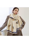 WYCSDD Épais Chaud Hiver Écharpe Conception Imprimer Femmes Cachemire Pashmina Châle Dame Wrap Écharpes Femme Foulard Couvert
