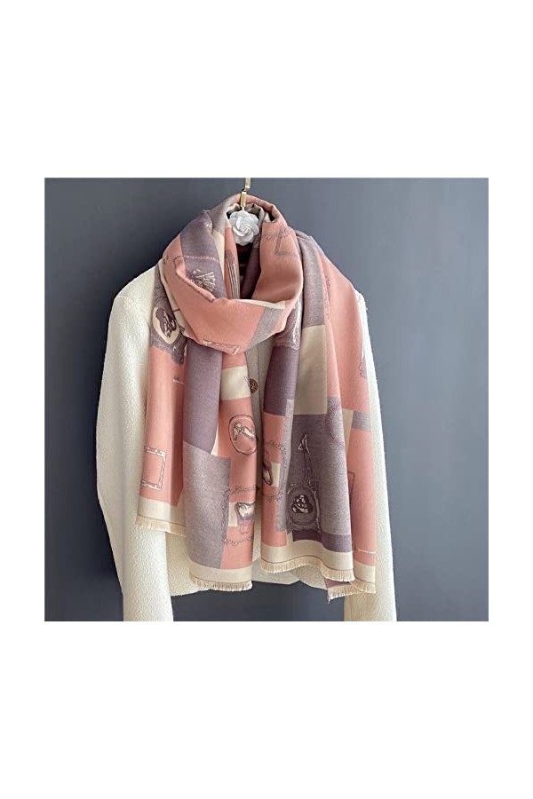 WYCSDD Épais Chaud Cachemire Pashmina Hiver Châle Femmes Écharpe Imprimer Plaid Couverture Voyage Décorer Hijab Wraps Foulard