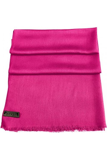 CJ Apparel Rose Chaud Echarpe Secondes en Châle Solide Couleur Unie Conception Wrap Étole Pashmina