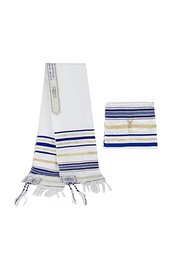 BRTAGG Talit Prière Châle, Tallit, Anglais/Hébreu avec Sac Assorti 180cm x 55cm, Rouge 