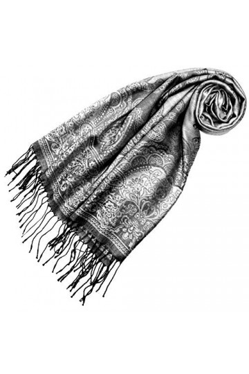 LORENZO CANA - Pashmina - Imprimé Cachemire - Femme gris