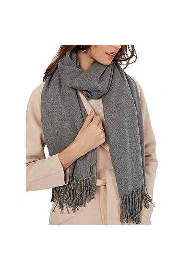 Lucpetk Cosy Écharpe super douce et lisse imite Pashmina Protection contre le froid pour femme Élégant pompon pour toutes les