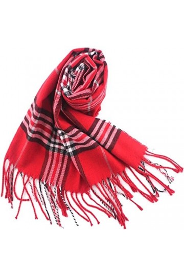 CJ Apparel Pashmina Écharpe de seconde avec motif tartan népalais, Rouge écossais, taille unique