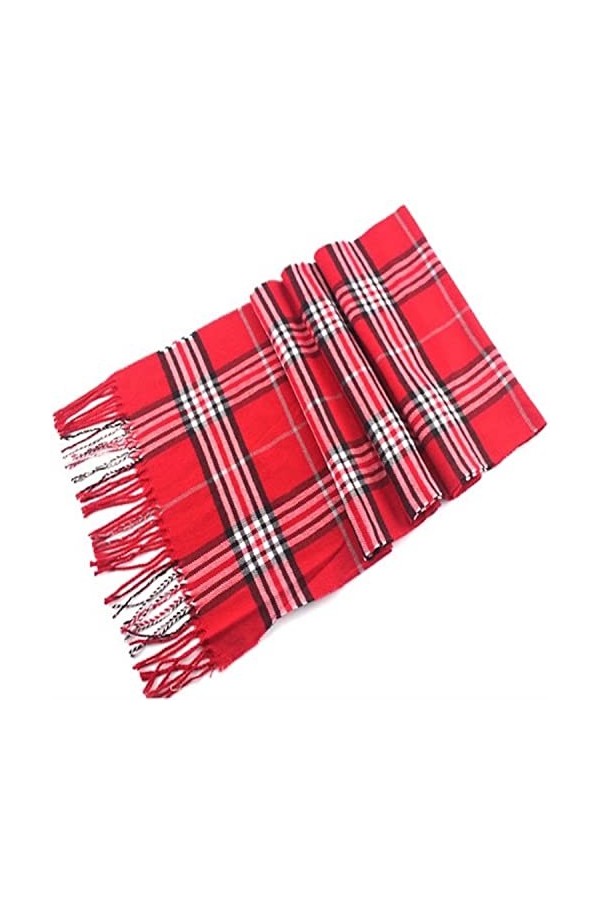 CJ Apparel Pashmina Écharpe de seconde avec motif tartan népalais, Rouge écossais, taille unique