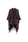 WJCRYPD Automne Et Hiver Mesdames Châle Motif en Vagues Frangée Imitation Cachemire Châle Cape Foulard Châles Imitation Cache