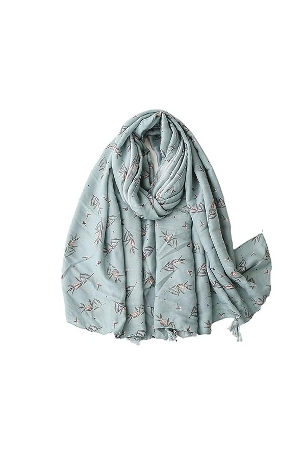 Femmes Mode Impression Viscose Printemps Hiver Châles Chauds Musulman Hijab Pashmina Foulard