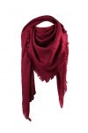 sourcing map Châle Dame foulard enveloppement chaud hiver Pashmina franges glands Soft Bourgogne 55 1/8 x 52 3/4