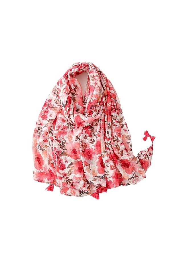 Mode Floral Gland Viscose Châle Écharpe Tête Wraps Pashmina Étole Musulman Hijab